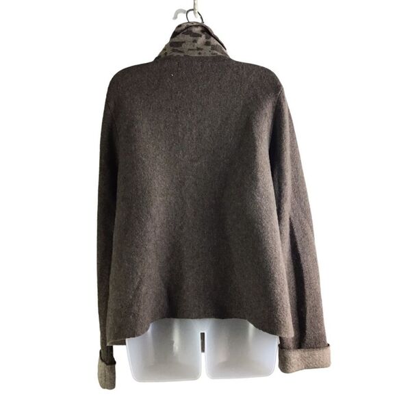 CHIARAMENTE Women’s Brown Italian Wool One Button Sweater Cardigan Size Large - Picture 4 of 9